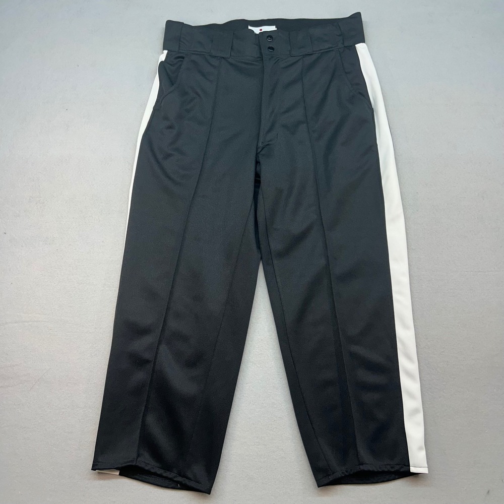 Smitty Mens football referee Pants Black White Side Stripe Pleated Size 36